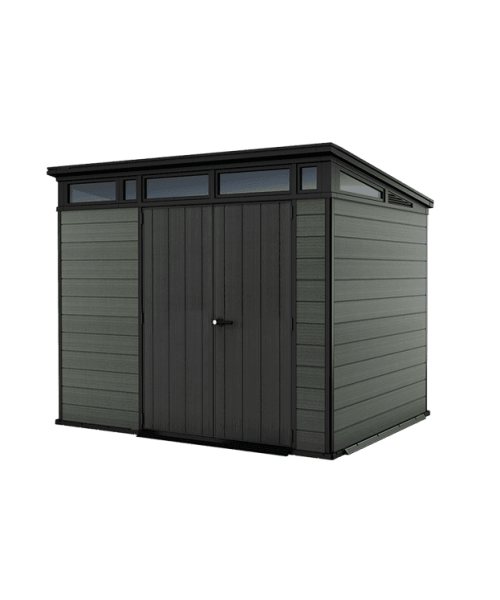 Keter 9’x 7′ Cortina Heavy Duty Plastic Pent Shed – Dark Green